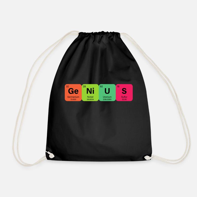 Genius Periodensystem Element - Turnbeutel - Schwarz