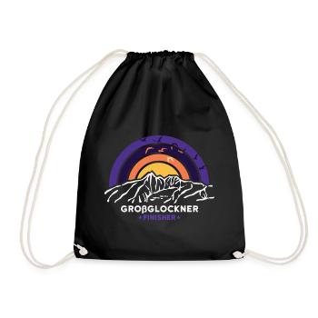 Großglockner Kärnten Hohe Tauern Finisher Souvenir - Turnbeutel - Schwarz - Vorne