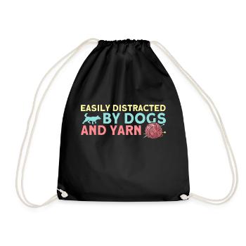 Fil Tricot Tricot Tissu Tricot Cadeau - Sac de sport léger - noir - Devant