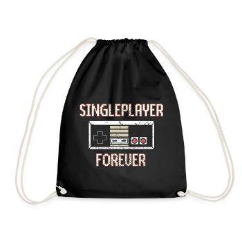 Singleplayer für immer - Turnbeutel - Schwarz - Vorne