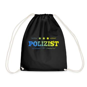 Polizist Beruf - Turnbeutel - Schwarz - Vorne