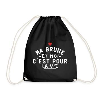 Ma brune et moi c'est pour la vie - Sac de sport léger - noir - Devant