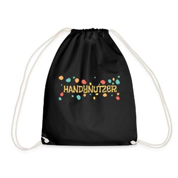Handynutzer - Turnbeutel - Schwarz - Vorne
