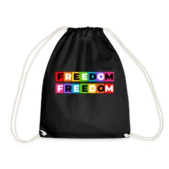 Freedom - Drawstring Bag - black - Front