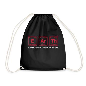 EARTH - with elements of the persiode system - Drawstring Bag - black - Front