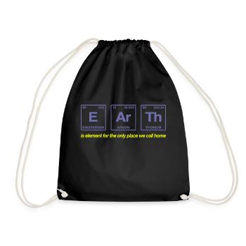 EARTH - with elements of the persiode system - Drawstring Bag - black - Front