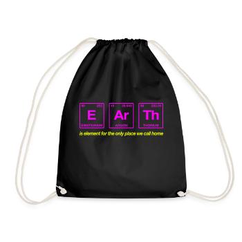 EARTH - with elements of the persiode system - Drawstring Bag - black - Front