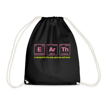 EARTH - with elements of the persiode system - Drawstring Bag - black - Front