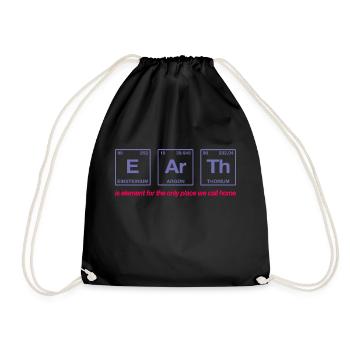 EARTH - with elements of the persiode system - Drawstring Bag - black - Front