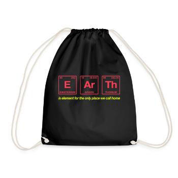 EARTH - with elements of the persiode system - Drawstring Bag - black - Front