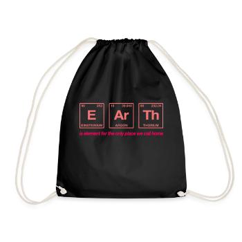 EARTH - with elements of the persiode system - Drawstring Bag - black - Front