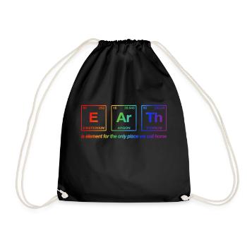 TERRE - avec des éléments du système de persiodes LGBTQi+ - Sac de sport léger - noir - Devant