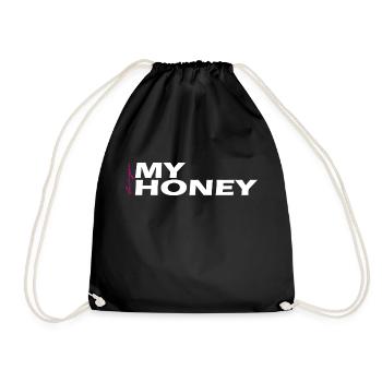 Mon cadeau de miel blanc - Sac de sport léger - noir - Devant