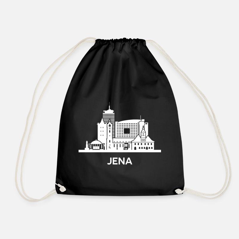 Jena, white - Drawstring Bag - black