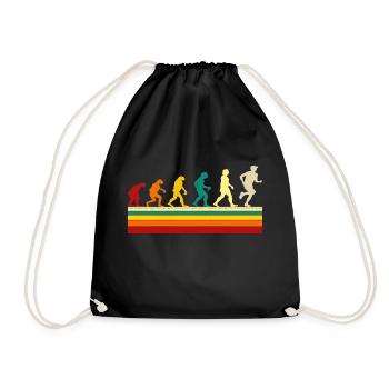 Jogger Jogging Marathon Läufer Evolution Lustiges - Turnbeutel - Schwarz - Vorne