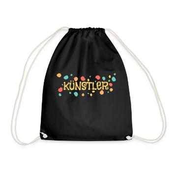 Kleckse Farbkleckse Künstler Kunst - Turnbeutel - Schwarz - Vorne