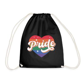 Fierté Cœur arc-en-ciel - Sac de sport léger - noir - Devant
