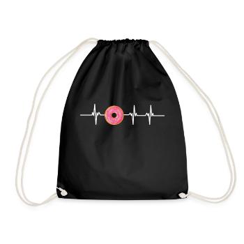 Heartbeat Donuts - Drawstring Bag - black - Front
