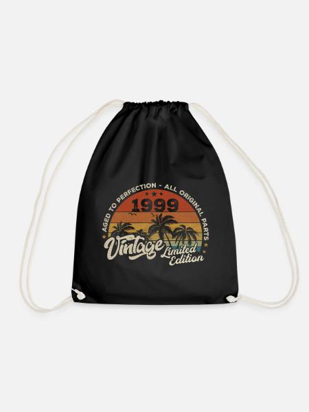 Vintage 1999 Geburtstag Retro 1999 - Turnbeutel - Schwarz