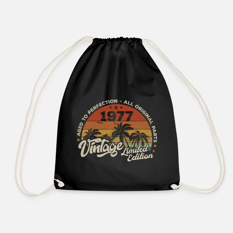 Vintage 1977 Geburtstag Retro 1977 - Turnbeutel - Schwarz