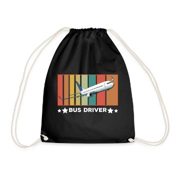Flugzeug Busfahrer - Flugzeug Pilot Reisen Reisen - Turnbeutel - Schwarz - Vorne