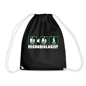 Lustiger Primärelement-Badass-Mikrobiologe - Turnbeutel - Schwarz - Vorne