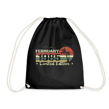 millésime de février 39e anniversaire né 1985 vibe - Sac de sport léger - noir - Devant
