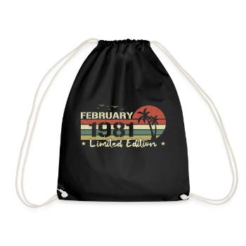 millésime de février 43e anniversaire né 1981 vibe - Sac de sport léger - noir - Devant