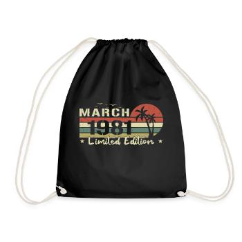 millésime de mars 43e anniversaire né 1981 vibe - Sac de sport léger - noir - Devant