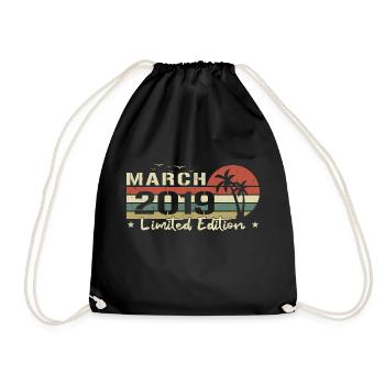 March Vintage 5th Anniversary Born 2019 Vibe - Drawstring Bag - black - Front