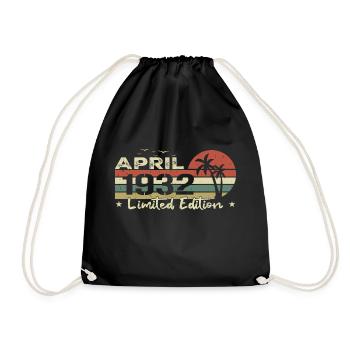 April 92. Jahrestag Jahrgang Geboren 1932 Vibe - Turnbeutel - Schwarz - Vorne