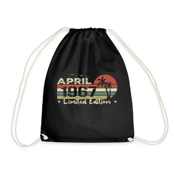 April Vintage 57th Anniversary Born 1967 Vibe - Drawstring Bag - black - Front