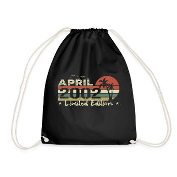 April Vintage 22nd Anniversary Born 2002 Vibe - Drawstring Bag - black - Front