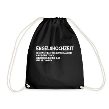 Ehe Engelshochzeit 58 Jahre Verheiratet Hochzeitst - Turnbeutel - Schwarz - Vorne