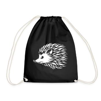 Igel - Turnbeutel - Schwarz - Vorne