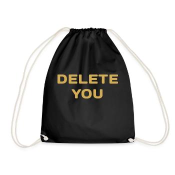 DELETE funny - Turnbeutel - Schwarz - Vorne
