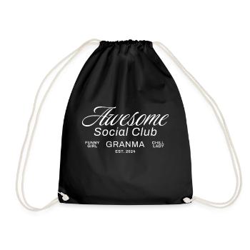 Awesome Brother Social Club Funny Cool - Turnbeutel - Schwarz - Vorne