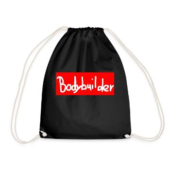Bodybuilder lettering - Drawstring Bag - black - Front