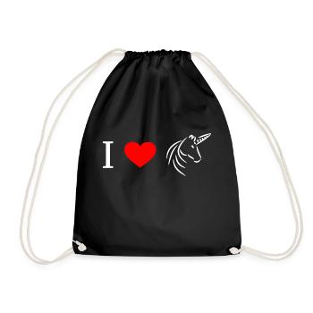 J'aime les licornes - j'aime les licornes - Sac de sport léger - noir - Devant