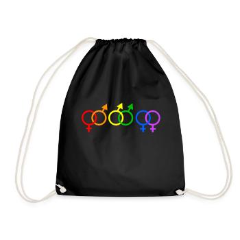 Love is Love LGBT Gay Pride - Drawstring Bag - black - Front