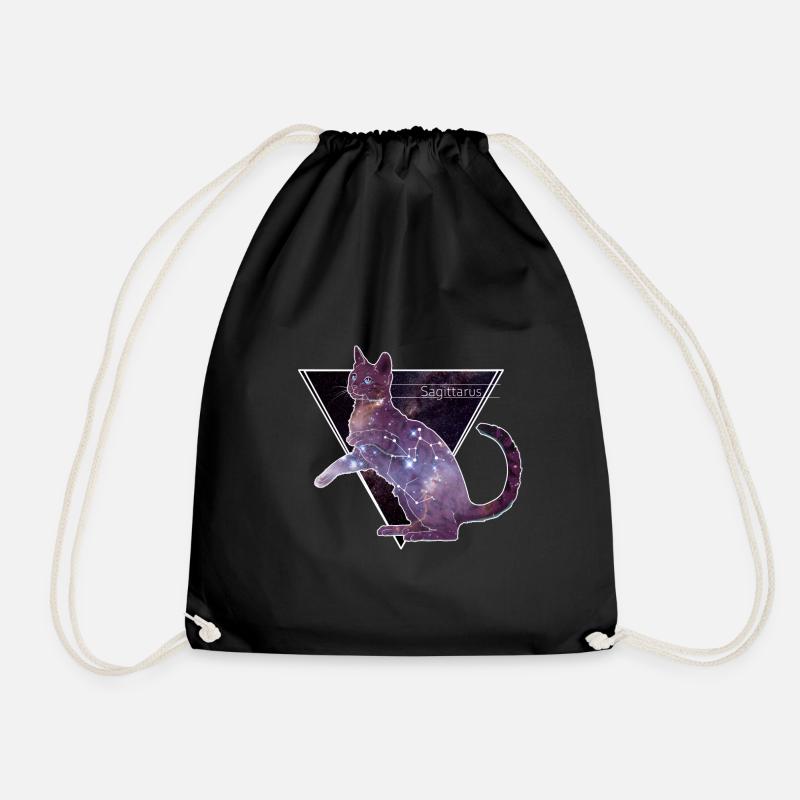 Sagittarus Sternbild Schütze Katze Geschenk - Turnbeutel - Schwarz