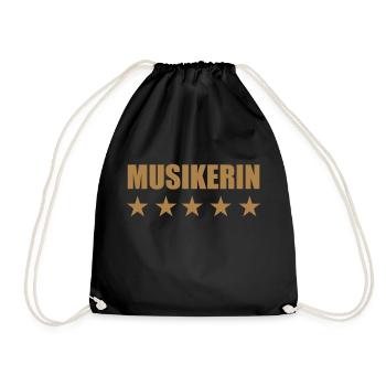 Musik / Musiker / Music / Musician - Turnbeutel - Schwarz - Vorne