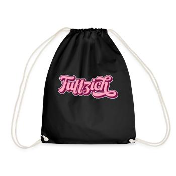 Fuffzich 50. Geburtstag Birthday Fünfzig Geschenk - Turnbeutel - Schwarz - Vorne