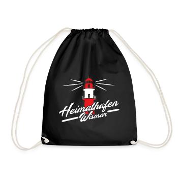 Heimathafen Wismar Norddeutschland Leuchtturm - Turnbeutel - Schwarz - Vorne