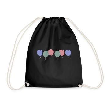 Pastel Balloons - Drawstring Bag - black - Front