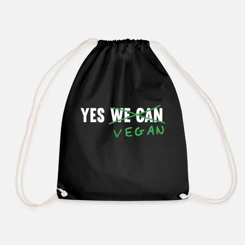 Yes vegan - Drawstring Bag - black