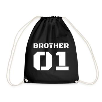Design de t-shirt avec imprimé « Brother 01 » - Sac de sport léger - noir - Devant