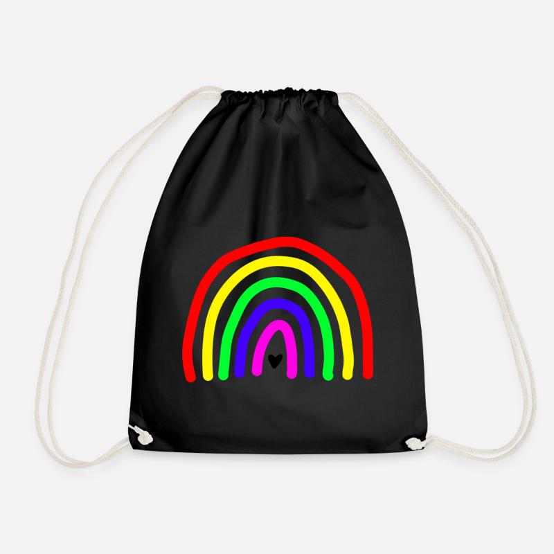 Pride Rainbow - Drawstring Bag - black