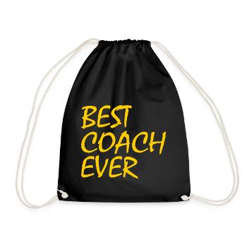 Best coach ever - Drawstring Bag - black - Front