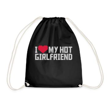 J’aime ma petite amie - Sac de sport léger - noir - Devant